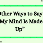 Other Ways to Say “My Mind Is Made Up”