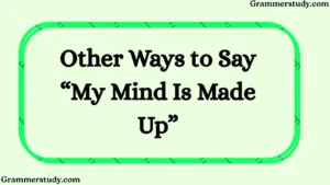 Other Ways to Say “My Mind Is Made Up”