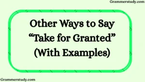 Other Ways to Say “Take for Granted” (With Examples)